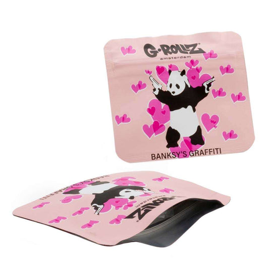 G•Rollz Banksy 'Panda Gunnin' Smellproof Bag 7x6 cm